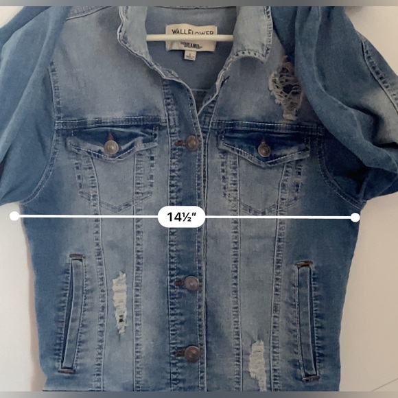 NEW WALLFLOWER DISTRESSED JEAN JACKET - Picture 3 of 5